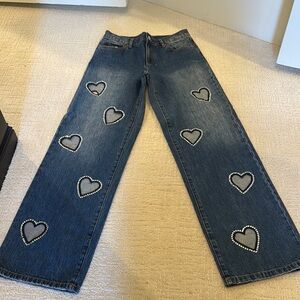 Alice + Olivia Heart Cutout Jeans
